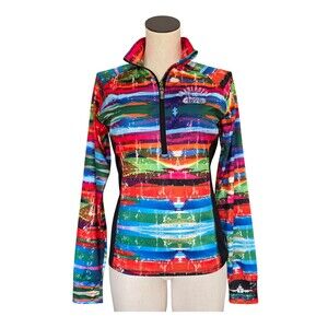 Outfitter Trading Co Cycling Jersey S Colorful 1/4 Zip Performance Shirt
